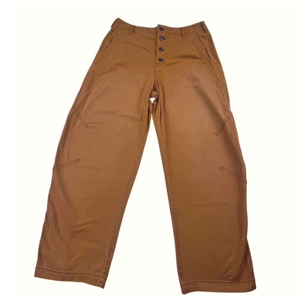 Pilcro Anthropologie Orange Barrel Pants Cinch Back Button Fly Size 28